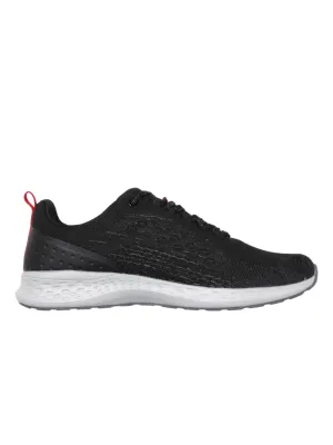 Amp Men’s Knitted Lace-Up Sneakers AM002-BLACK