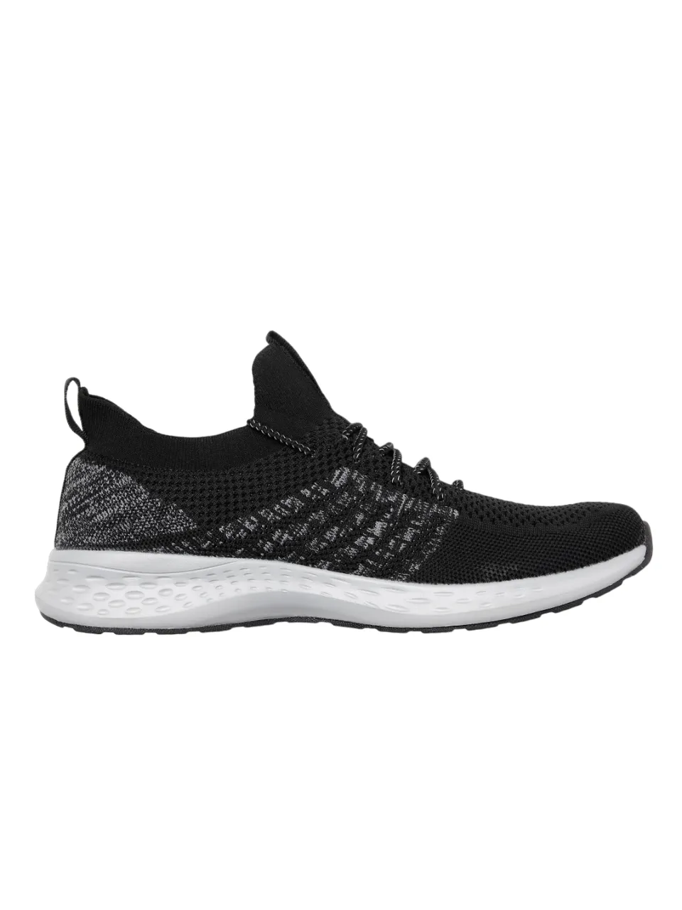 Amp Men’s Knitted Lace-Up Sneakers AM003-BLACK