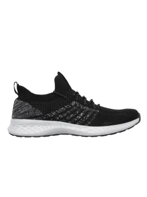 Amp Men’s Knitted Lace-Up Sneakers AM003-BLACK