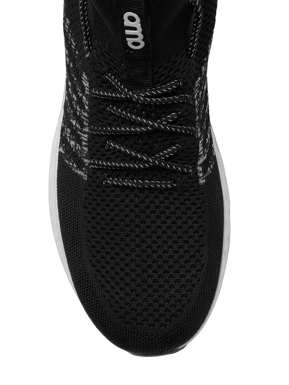 Amp Men’s Knitted Lace-Up Sneakers AM003-BLACK