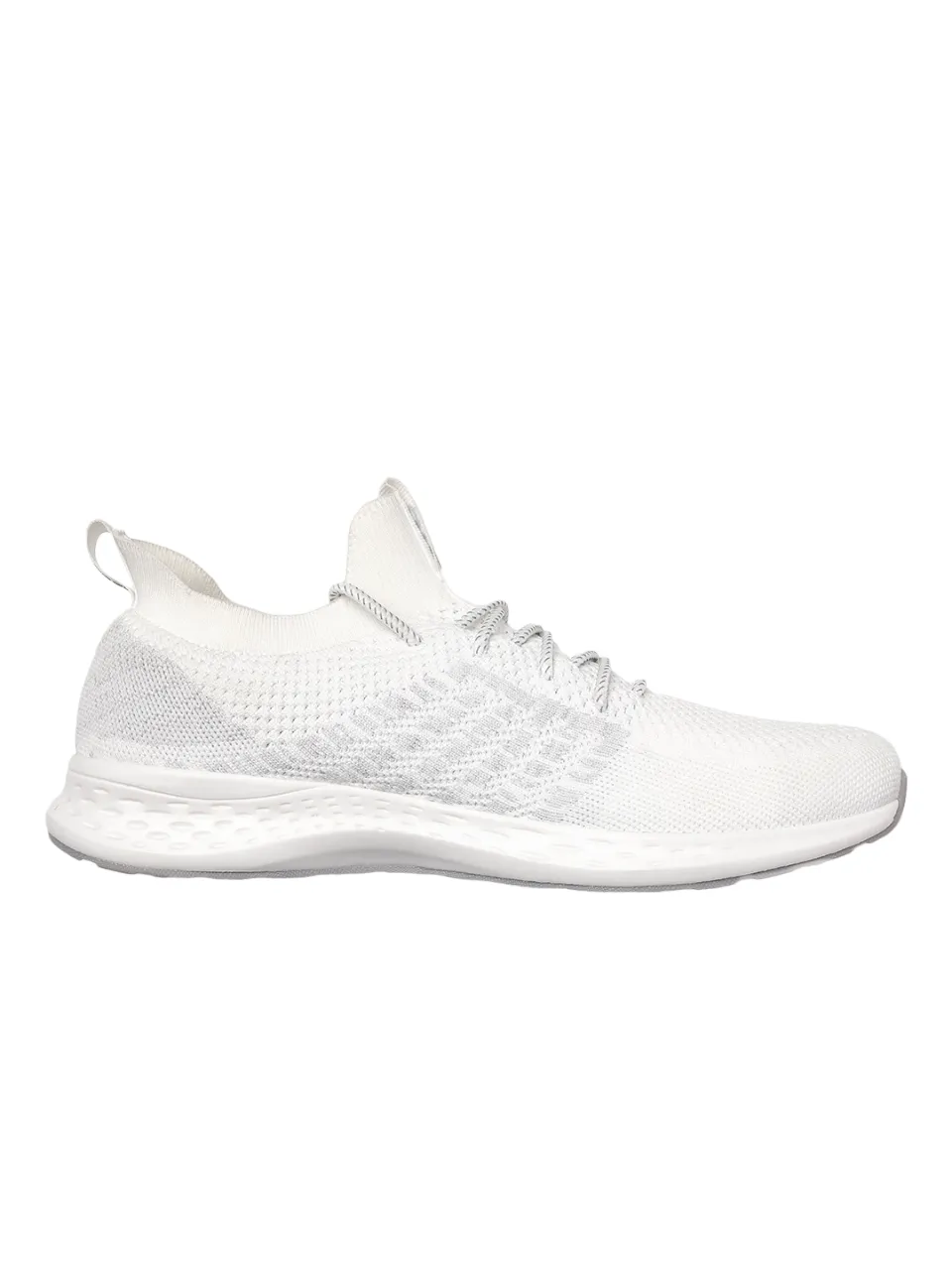 Amp Men’s Knitted Lace-Up Sneakers AM003-WHITE