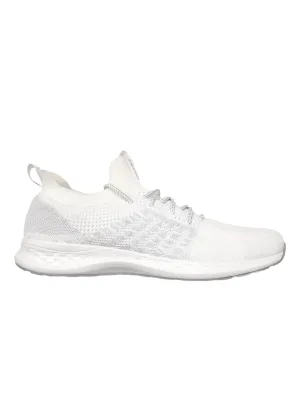 Amp Men’s Knitted Lace-Up Sneakers AM003-WHITE