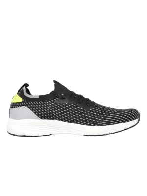 Amp Men’s Knitted Lace-Up Sneakers AM005-BLACK