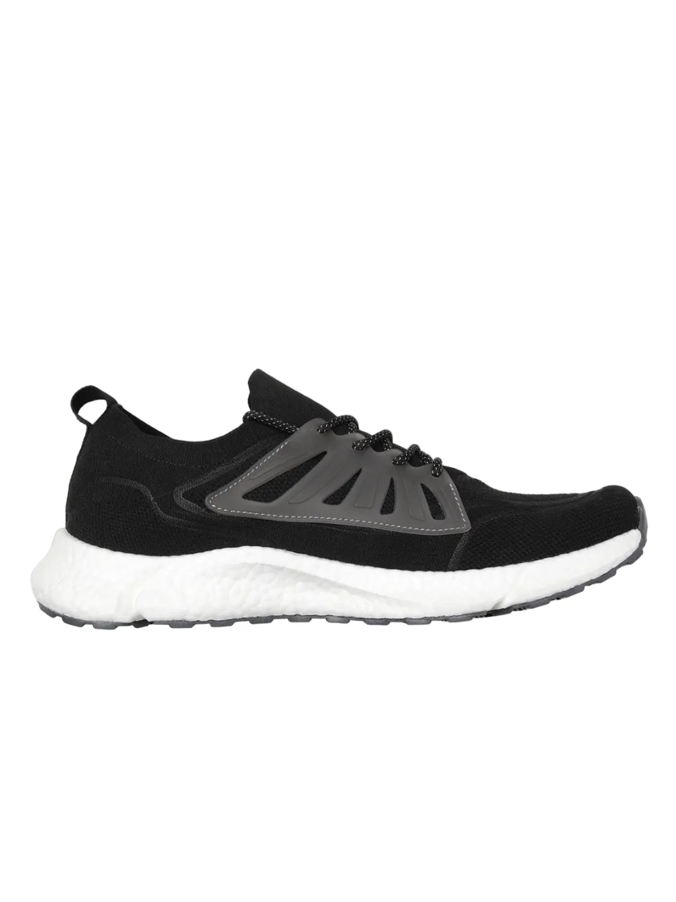 Amp Men’s Knitted Lace-Up Sneakers AM006-BLACK