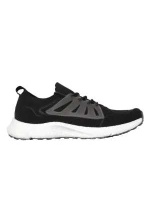 Amp Men’s Knitted Lace-Up Sneakers AM006-BLACK