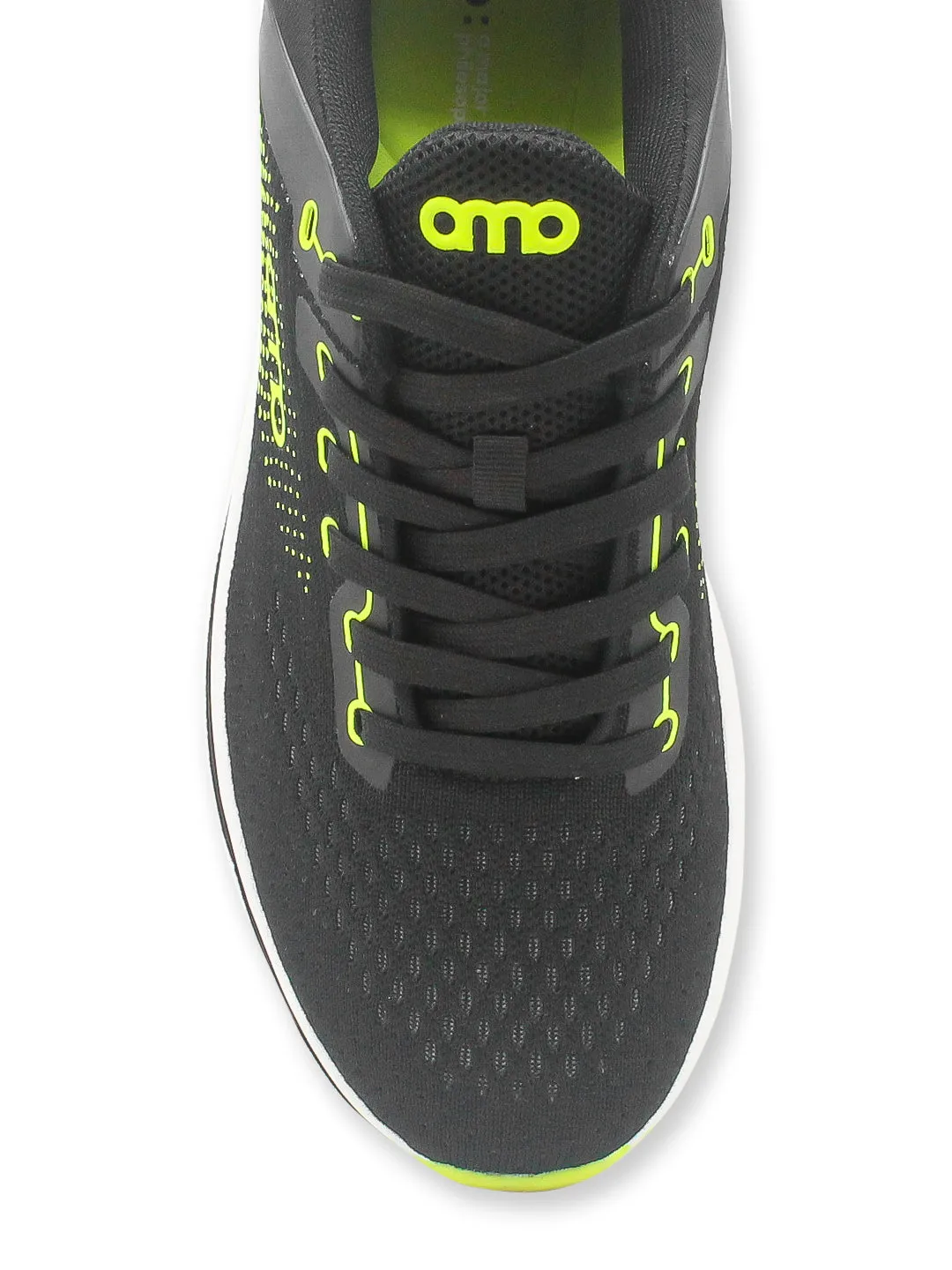 Amp Men’s Knitted Lace-Up Sneakers AM032-BLACK