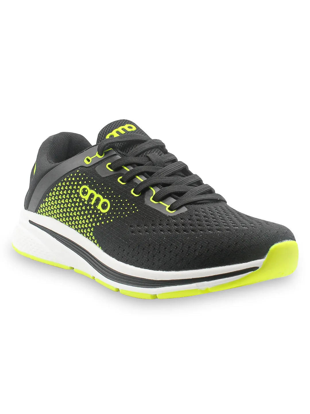 Amp Men’s Knitted Lace-Up Sneakers AM032-BLACK