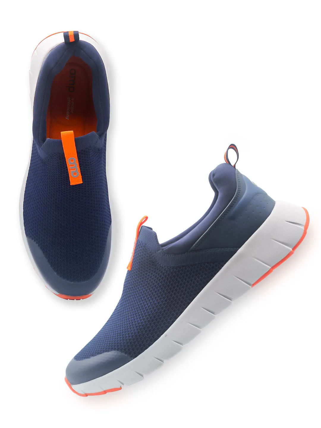 Amp Men’s Knitted Slip-On Sneakers AM030-NAVY