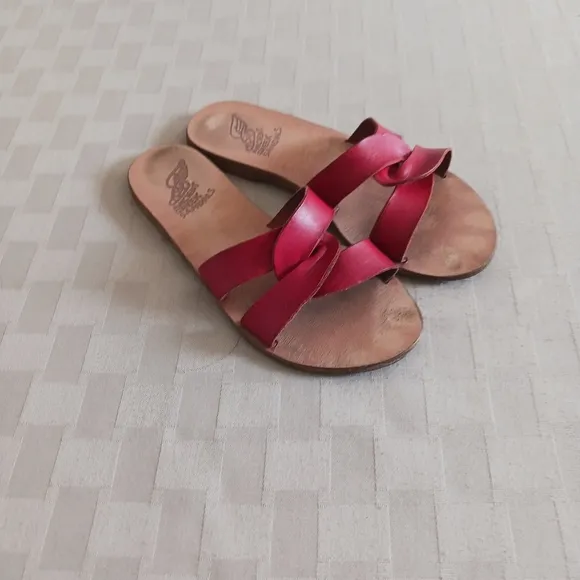 Ancient Greek Sandals Red Leather Sandals