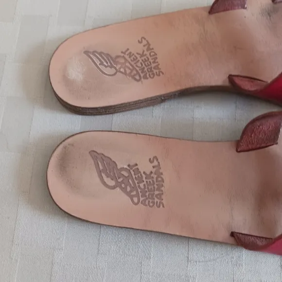 Ancient Greek Sandals Red Leather Sandals