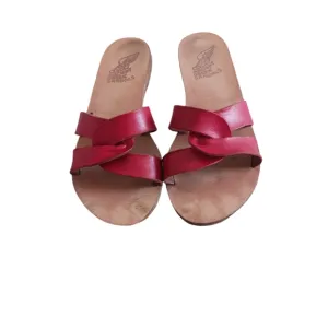 Ancient Greek Sandals Red Leather Sandals