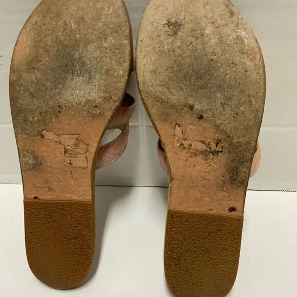 Ancient Greek Sandals Made In Greece Pink Calf Hair Size 40