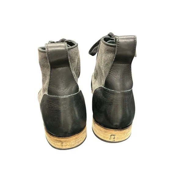 ANDREW MARC FOREST AMFORSTL  Black Leather Lace Up Casual Boots Side Zip Sz 10.5