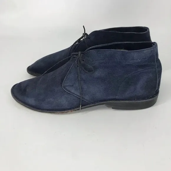 Andy Parker Lace up boot in super soft navy lambskin suede