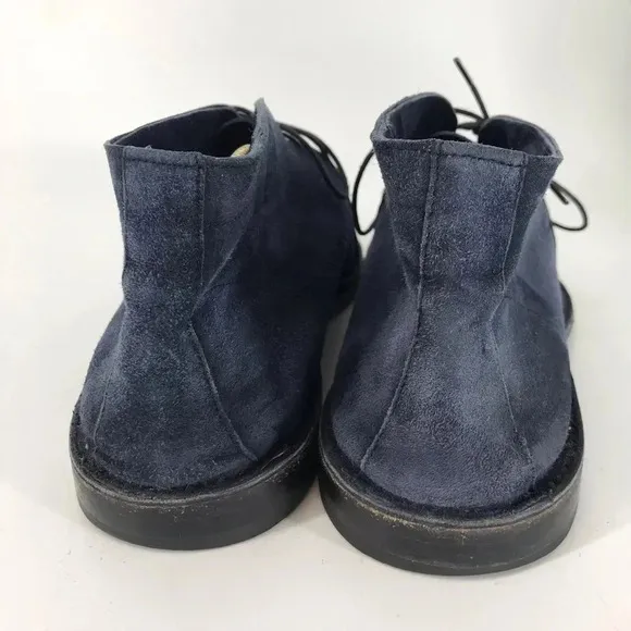 Andy Parker Lace up boot in super soft navy lambskin suede