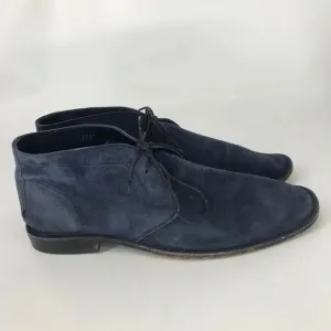 Andy Parker Lace up boot in super soft navy lambskin suede