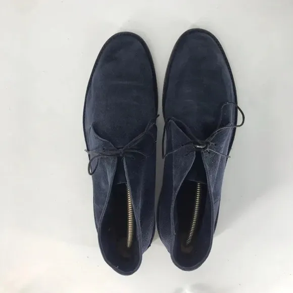 Andy Parker Lace up boot in super soft navy lambskin suede