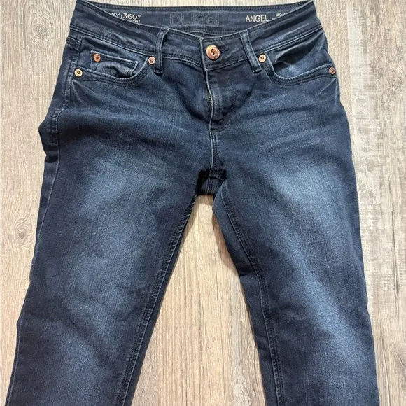 Angel Mid-Rise Skinny Ankle Jeans, Size 25 - Dark Wash denim