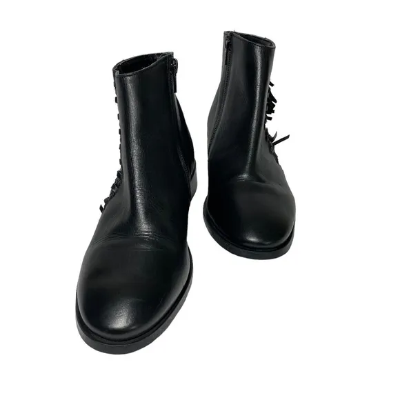 Ankle Boot by Topshop Leather w/ Side Fringe