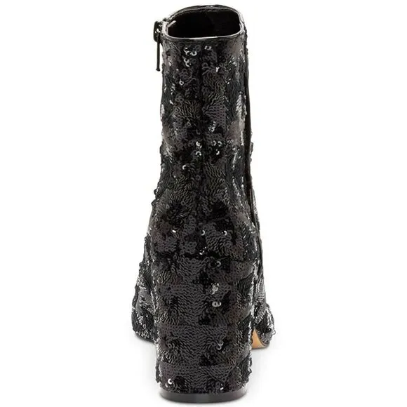 ⭐Ankle Boots Block Heel round toe Casual Womens Boots Sequins Shoes Clubwear 6⭐
