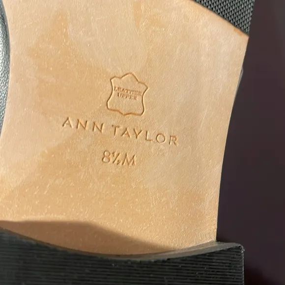 Ann Taylor Adalie Extended Calf Leather Boots Riding Boot Black 511201