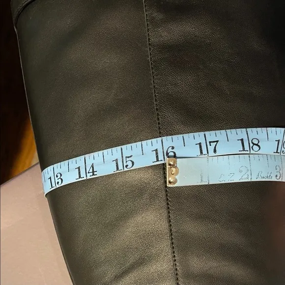 Ann Taylor Adalie Extended Calf Leather Boots Riding Boot Black 511201