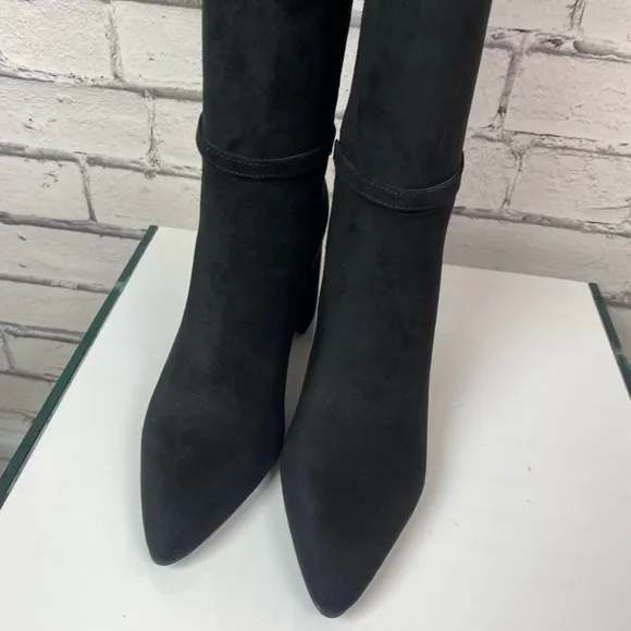 Anne Klein Brenice Boots Women's Size 9 Black Suede Knee High Work Boots NWT
