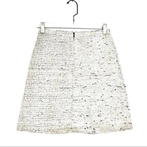 Anthropologie Hutch Sylvia Textured Mini Skirt Silver White Size 0 NWT