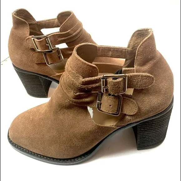 Anthropologie Jeffrey Campbell Brown Suede Ankle Boots