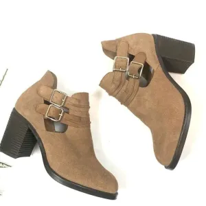 Anthropologie Jeffrey Campbell Brown Suede Ankle Boots