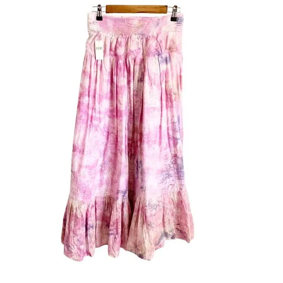 Anthropologie Odessa Tie-Dye Maxi Skirt Small Pink NWT