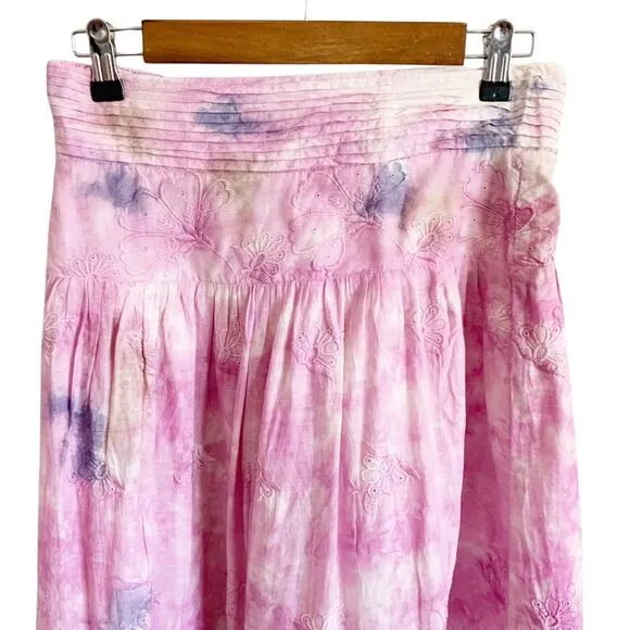 Anthropologie Odessa Tie-Dye Maxi Skirt Small Pink NWT