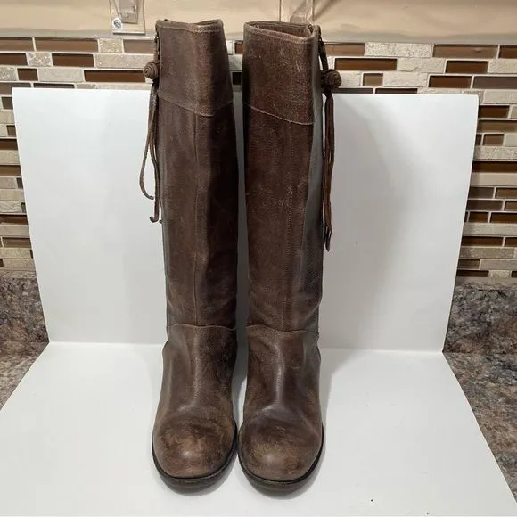 Anthropologie Schuler &amp; Sons Brass Tracks Leather Boots