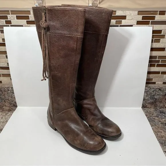 Anthropologie Schuler &amp; Sons Brass Tracks Leather Boots