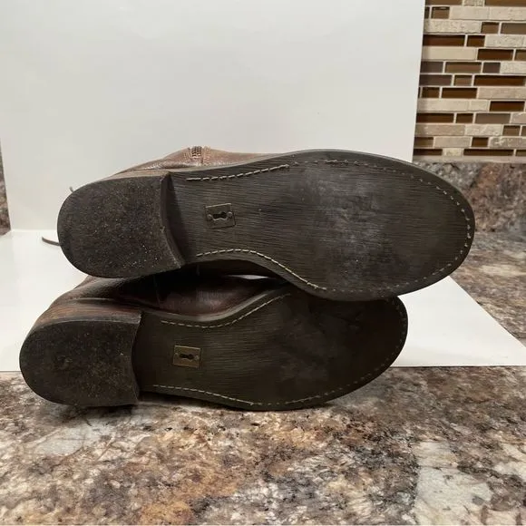 Anthropologie Schuler &amp; Sons Brass Tracks Leather Boots