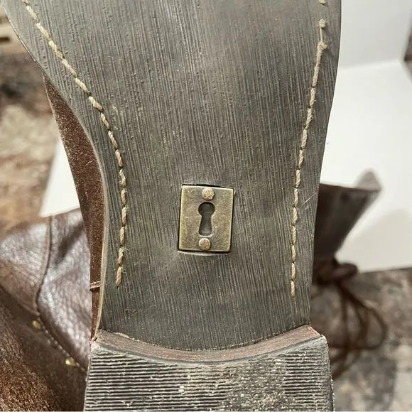 Anthropologie Schuler &amp; Sons Brass Tracks Leather Boots