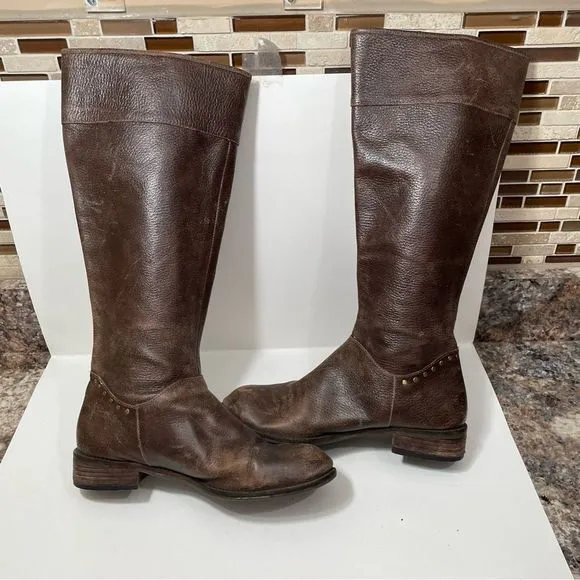 Anthropologie Schuler &amp; Sons Brass Tracks Leather Boots