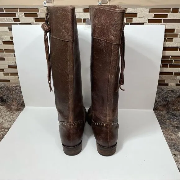 Anthropologie Schuler &amp; Sons Brass Tracks Leather Boots