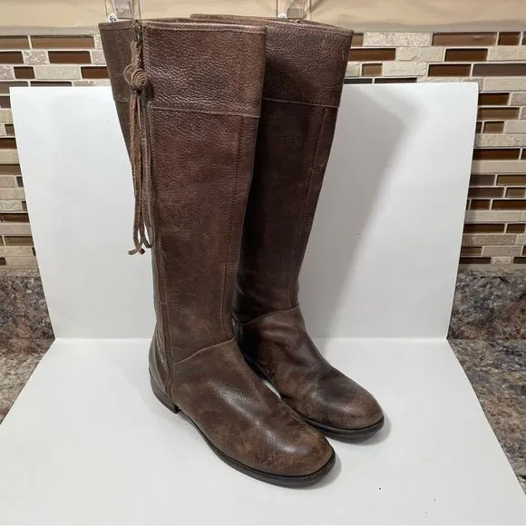 Anthropologie Schuler &amp; Sons Brass Tracks Leather Boots