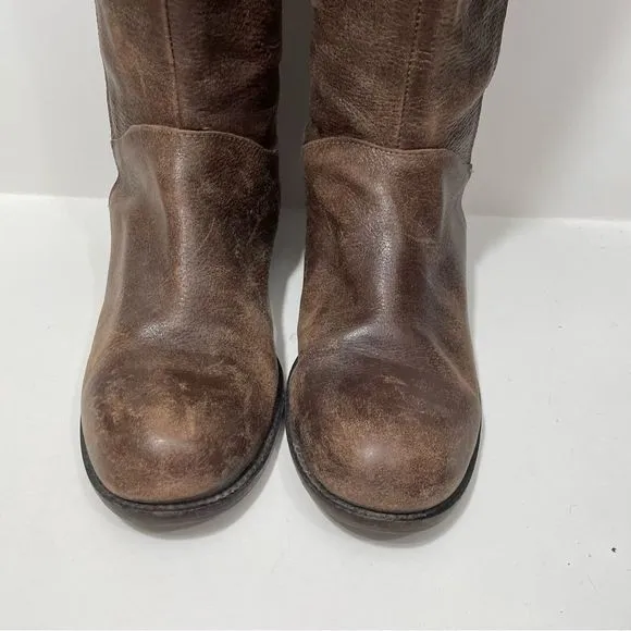 Anthropologie Schuler &amp; Sons Brass Tracks Leather Boots