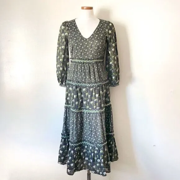 Anthropologie Karoline Tiered Maxi Dress Size 10