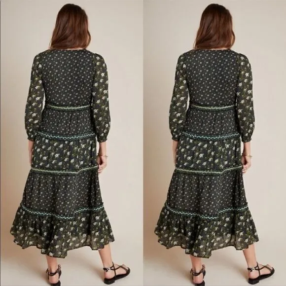Anthropologie Karoline Tiered Maxi Dress Size 10