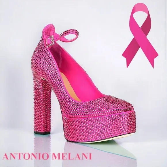 ANTONIO MELANI  NWT Capsule Dr. Bridget Hotfix Rhinestone Platform Dress Pumps