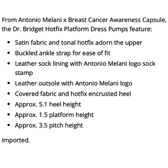 ANTONIO MELANI  NWT Capsule Dr. Bridget Hotfix Rhinestone Platform Dress Pumps