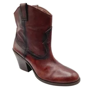 Antonio Melani RARE Western Ankle Two-Tone Brown Leather Cowboy Boots Size 8.5M