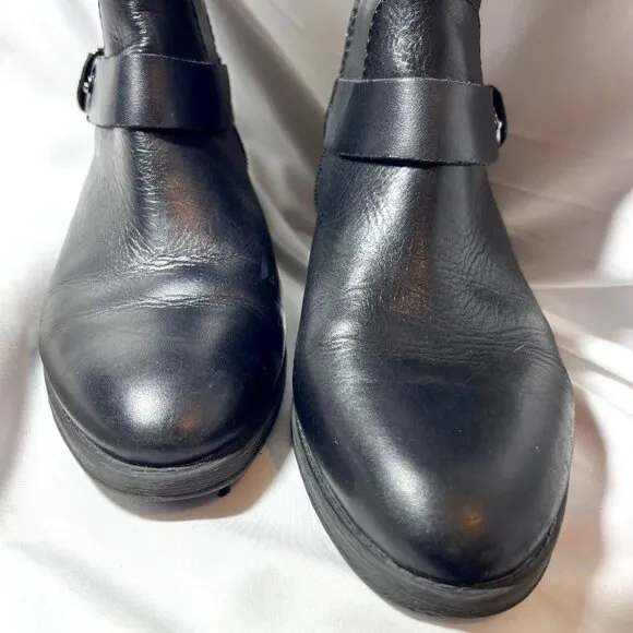 Antonio Melani Women's Sz 8 Black Leather Tall Riding Boots-Weave Design-Unique
