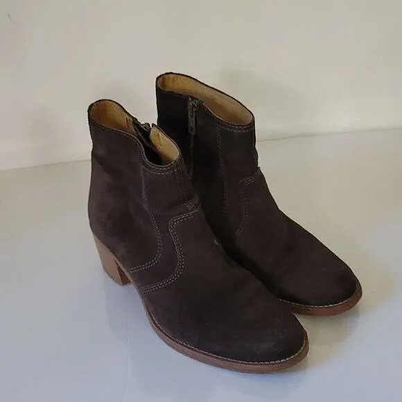 A.P.C Anna Brown Suede Ankle Boots Size 37