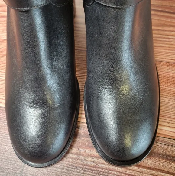 Aquatalia Billina Combo Moto Women's Black leather ankle boots