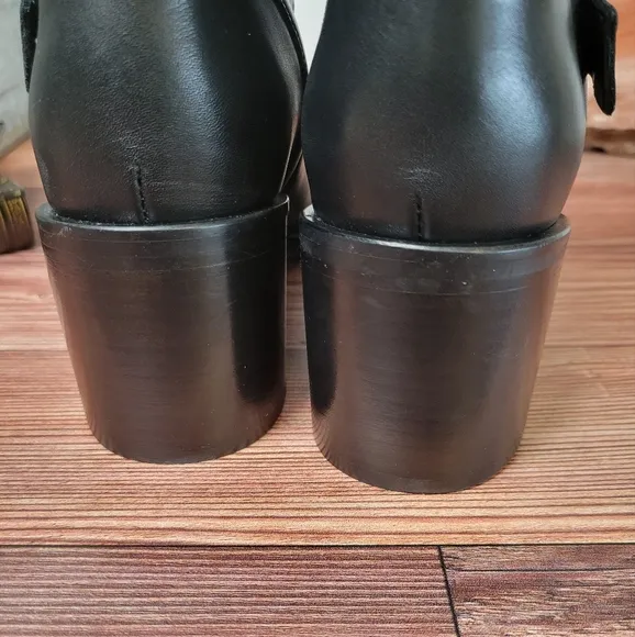 Aquatalia Billina Combo Moto Women's Black leather ankle boots