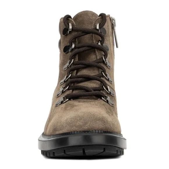 Aquatalia Liviana Taupe SuedeWeatherproof Leather Hiker Boots ShoesSize 10M‎